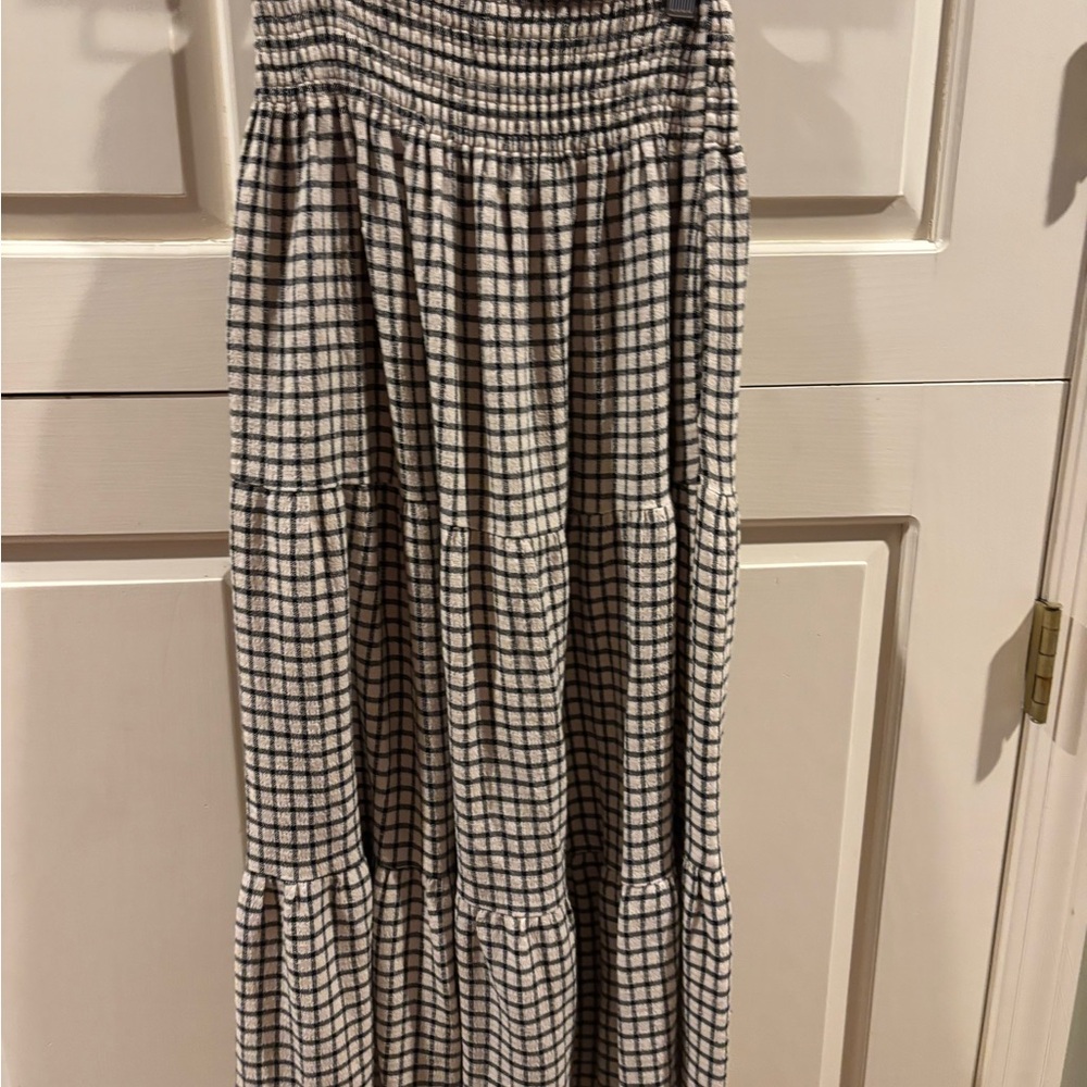 Marine Layer Black and White Checkered Maxi Skirt